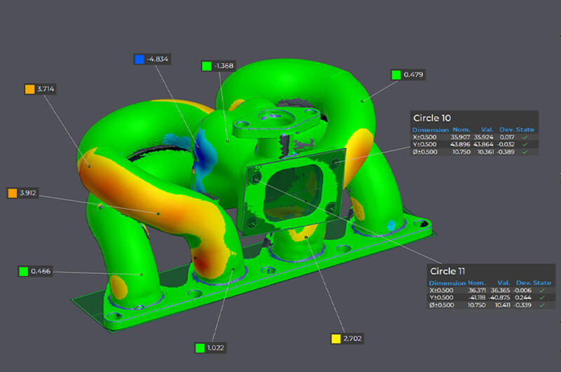 Part showcasing the Inspection software interface